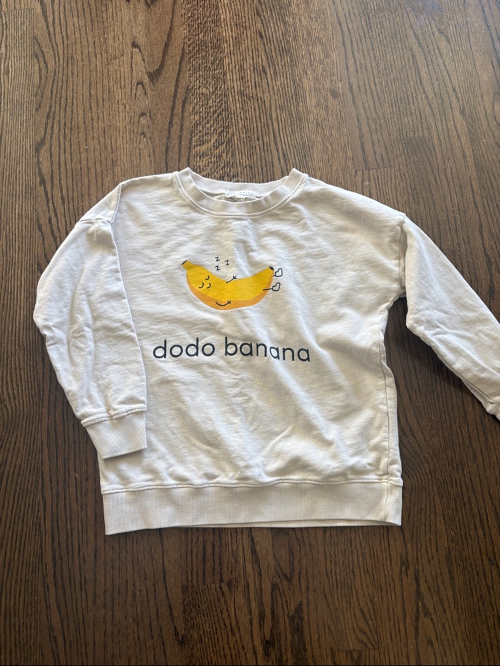 Les Gamins kids Cream Sweatshirt with Yellow Banana Graphic